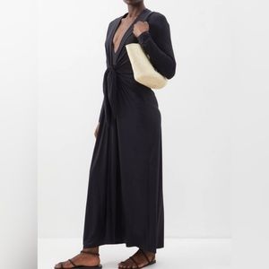 Zeus and Dione Long Sleeve Deep V Wrap Beach Cover Up in XS/S